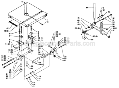 Page A Diagram and Parts List for 28-380 Type 1 Delta Band Saw
