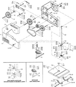 Page A Diagram and Parts List for 28-560  Delta Band Saw