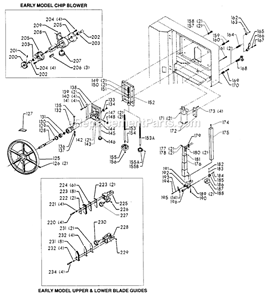 Page B Diagram and Parts List for 28-665 Type 1 Delta Band Saw