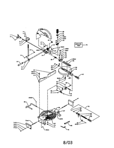 Handle/Scale/Stud/Support/Shaft Diagram and Parts List for MB-4B-2-A  Delta Miter Saw