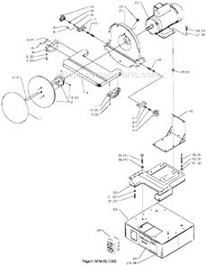 Page A Diagram and Parts List for 31-136 Type 1 Delta Sanding Table