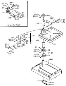 Delta 70-292-Bdk Type-1 Diagram and Parts List for 70-292-BDK Type-1 Delta Drill Press