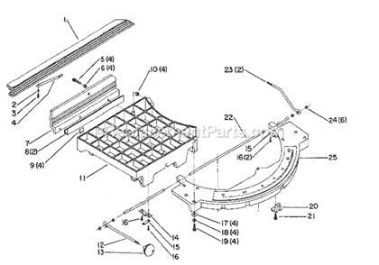 Page D Diagram and Parts List for 33-150 Type 1 S/N 87E69387 and Above Delta Table Saw