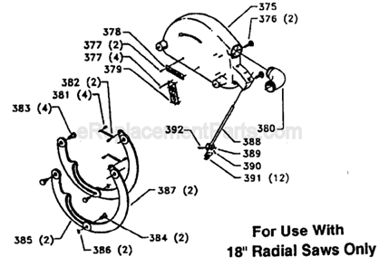 Page E Diagram and Parts List for 33-402 Type 1 Delta Chop Saw