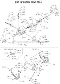 Page B Diagram and Parts List for 33-402 Type 2 Delta Chop Saw