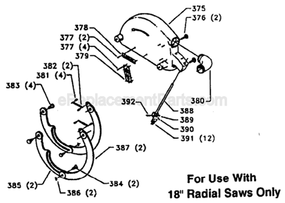 Page E Diagram and Parts List for 33-403 Type 1 Delta Chop Saw