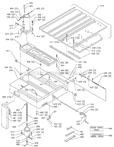 Page C Diagram and Parts List for 33-411 Type 2 Delta Chop Saw