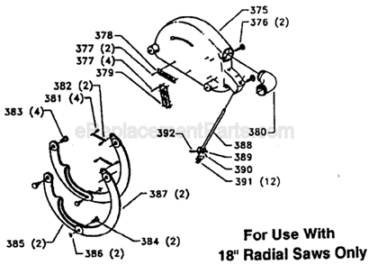 Page E Diagram and Parts List for 33-420 Type 1 Delta Chop Saw