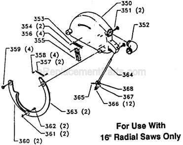 Page D Diagram and Parts List for 33-421 Type 1 Delta Chop Saw