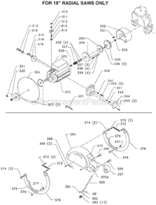 Page B Diagram and Parts List for 33-421 Type 2 Delta Chop Saw