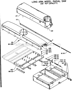 Page C Diagram and Parts List for 33-423 Type 1 Delta Chop Saw
