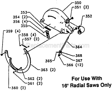 Page D Diagram and Parts List for 33-423 Type 2 Delta Chop Saw