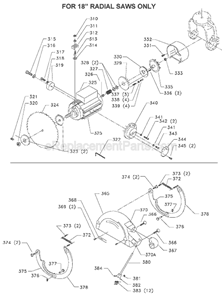 Page B Diagram and Parts List for 33-423 Type 3 Delta Chop Saw