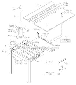 Page C Diagram and Parts List for 33-830 Type 1 Delta Chop Saw