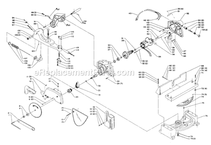 Page A Diagram and Parts List for 34-010 Type 1 S/N FD-6575 Delta Miter Saw