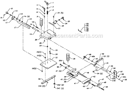 Page A Diagram and Parts List for 34-183 Type 1 Delta Table Saw