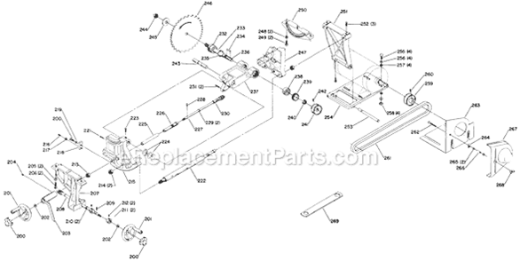 Page B Diagram and Parts List for 34-348 Type 1 Delta Table Saw