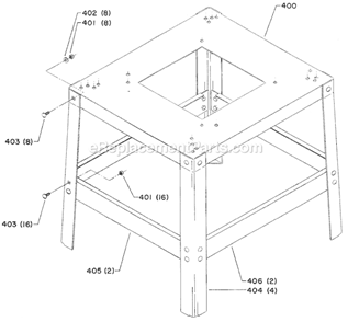 Page C Diagram and Parts List for 34-400 Type 1 Delta Table Saw