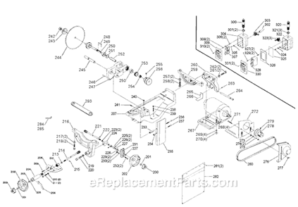 Page B Diagram and Parts List for 34-426 Type 1 Delta Table Saw
