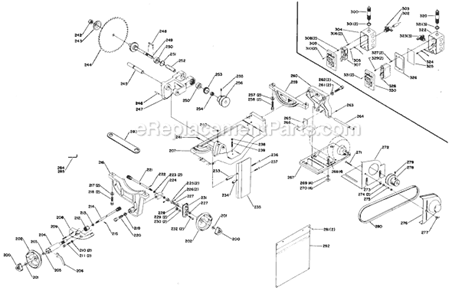 Page B Diagram and Parts List for 34-430 Type 1 Delta Table Saw