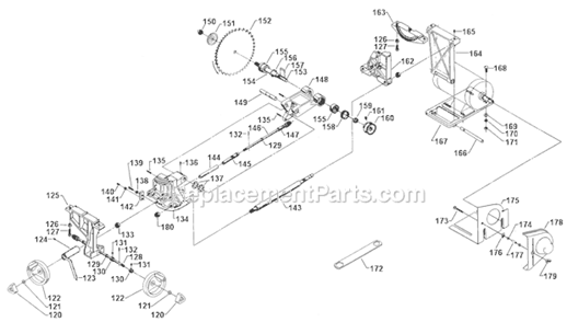 Part Location Diagram of 1087893 Delta Tilt Shaft Assembly