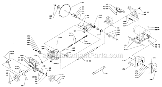 Page B Diagram and Parts List for 34-444 Type 2 Delta Table Saw