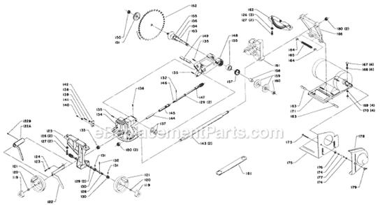Page B Diagram and Parts List for 34-445 Type 2 Delta Table Saw