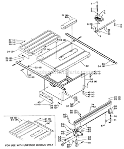 Page A Diagram and Parts List for 34-445 Type 3 Delta Table Saw