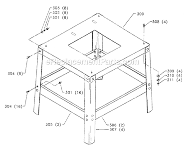 Page D Diagram and Parts List for 34-445 Type 3 Delta Table Saw