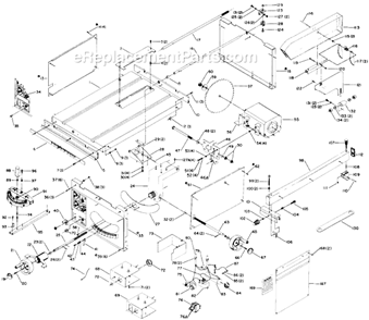 Page A Diagram and Parts List for 34-580 Type 1 Delta Table Saw