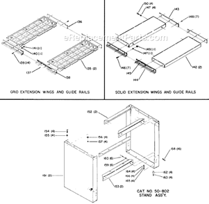 Page B Diagram and Parts List for 34-580 Type 1 Delta Table Saw