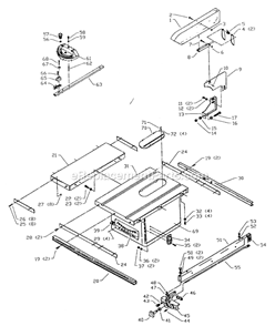 Page A Diagram and Parts List for 34-618 Type 1 Delta Table Saw
