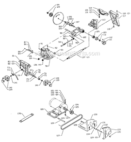 Page B Diagram and Parts List for 34-618 Type 1 Delta Table Saw