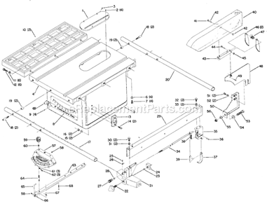 Page A Diagram and Parts List for 34-621 Type 1 Delta Table Saw