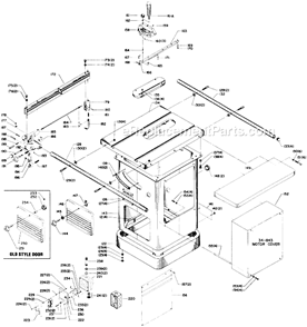 Page B Diagram and Parts List for 34-764 Type 2 Delta Table Saw