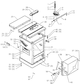Page A Diagram and Parts List for 34-764 Type 4 Delta Table Saw