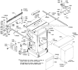 Page B Diagram and Parts List for 34-765 Type 1 Delta Table Saw