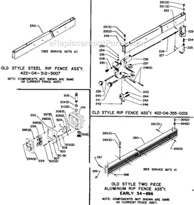 Page C Diagram and Parts List for 34-765 Type 1 Delta Table Saw