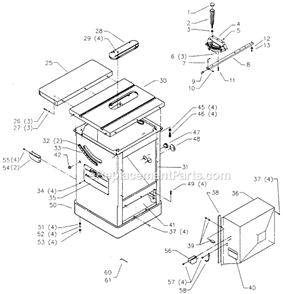 Page A Diagram and Parts List for 34-765 Type 4 Delta Table Saw