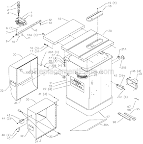 Page A Diagram and Parts List for 34-778L Type 2 Delta Table Saw