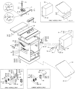 Page A Diagram and Parts List for 34-778 Type 1 Delta Table Saw