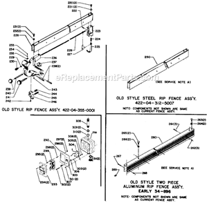 Page C Diagram and Parts List for 34-781 Type 1 Delta Table Saw