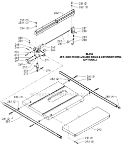 Page C Diagram and Parts List for 34-781 Type 3 Delta Table Saw