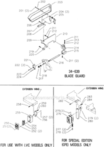 Page C Diagram and Parts List for 34-781 Type 4 Delta Table Saw