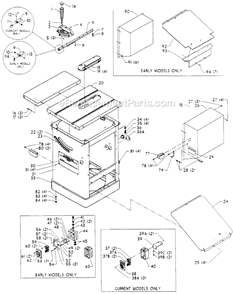 Page A Diagram and Parts List for 34-782 Type 3 Delta Table Saw