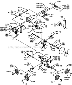 Page B Diagram and Parts List for 34-784L Type 1 Delta Table Saw