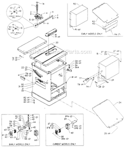 Page A Diagram and Parts List for 34-784 Type 3 Delta Table Saw