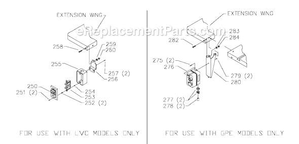 Page C Diagram and Parts List for 34-801 Type 2 Delta Table Saw