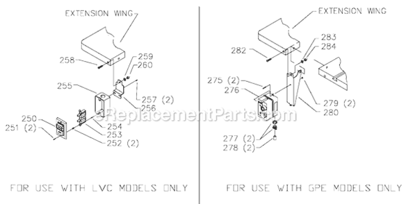 Motor Starters Diagram and Parts List for 34-802 Type 2 Delta Table Saw