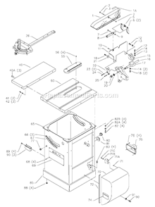 Page A Diagram and Parts List for 34-806 Type 2 Delta Table Saw